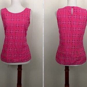 Boden Pink Eyelet Tank Top, Size 4